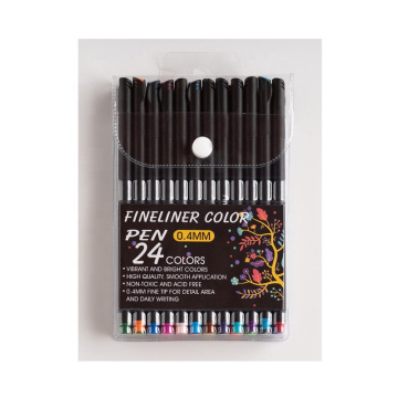 24 Colors und Staly Multicolor -Marker 0,4 mm Fine Tipp Detail Fläche Fineliner Multi -Color -Stift für Studenten